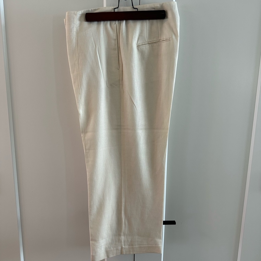 Ann Taylor Cream Dress Pants Relaxed Fit